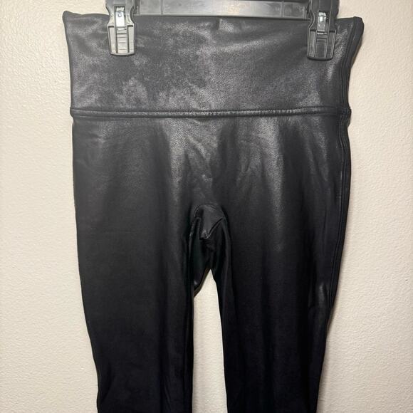 SPANX Faux Leather Leggings Shaping Waistband Black Leggings Women Size Small - Picture 3 of 10
